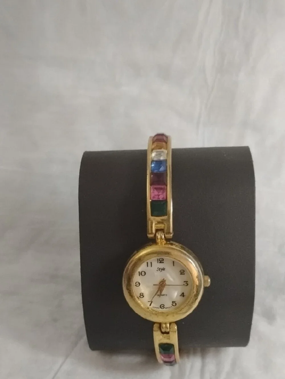 Style Bracelet Watch with Multicolor Gem Accents Size 7-3/4